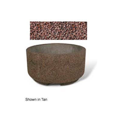 Concrete Outdoor Planter w/Forklift Knockouts, 48"Dia x24"H Round Red Quartzite