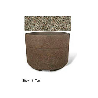 Concrete Outdoor Planter w/Forklift Knockouts, 48"Dia x36"H Round Gray Limestone