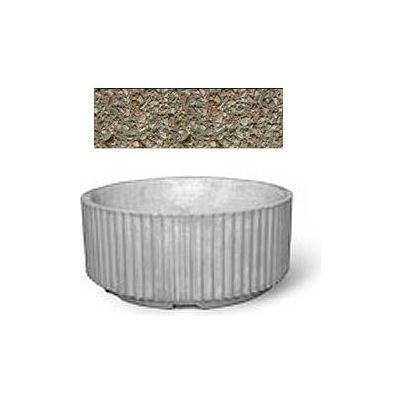 Concrete Outdoor Planter w/Forklift Knockouts, 84"Dia x36"H Round Gray Limestone