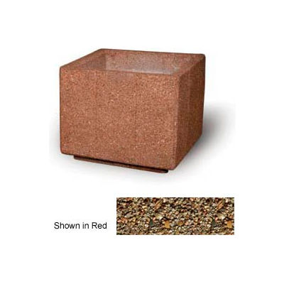 Concrete Outdoor Planter, 36" Sq. x 30" H Square Tan River Rock