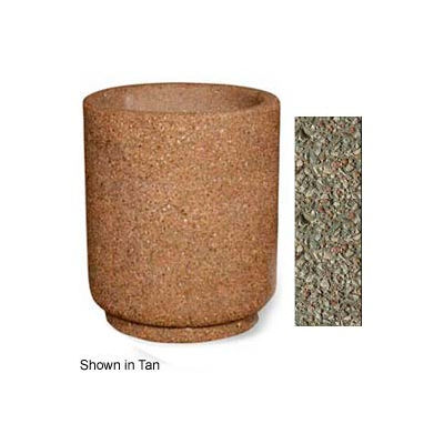 Concrete Outdoor Planter 31"Dia x 36"H Round Gray limestone