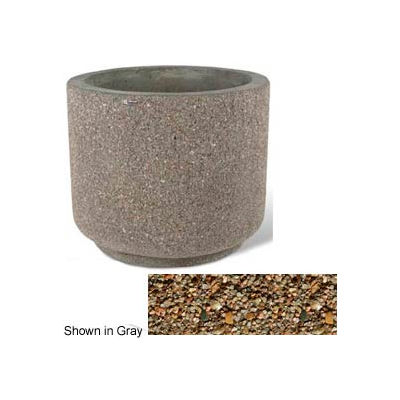 Concrete Outdoor Planter 36"Dia x 30"H Round Tan River Rock