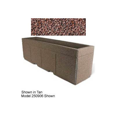 Concrete Outdoor Planter w/Forklift Knockouts, 96"Lx30"W x 36"H Rectangle Red Quartzite