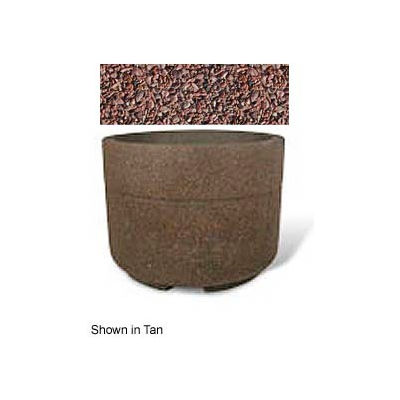 Concrete Outdoor Planter w/Forklift Knockouts, 48"Dia x36"H Round Red Quartzite