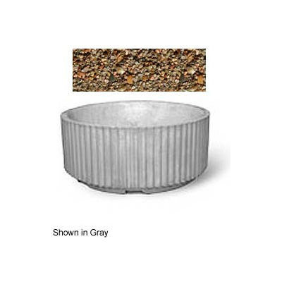 Concrete Outdoor Planter w/Forklift Knockouts, 84"Dia x36"H Round Tan River Rock