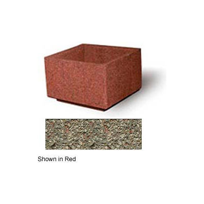 Concrete Outdoor Planter, 36" Sq. x 24" H Square Gray Limestone