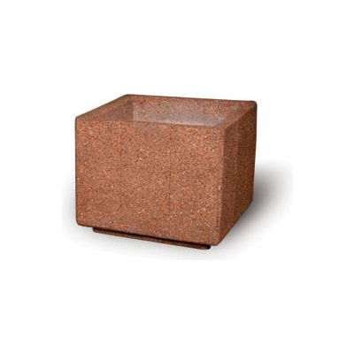 Concrete Outdoor Planter, 36" Sq. x 30" H Square Red Quartzite