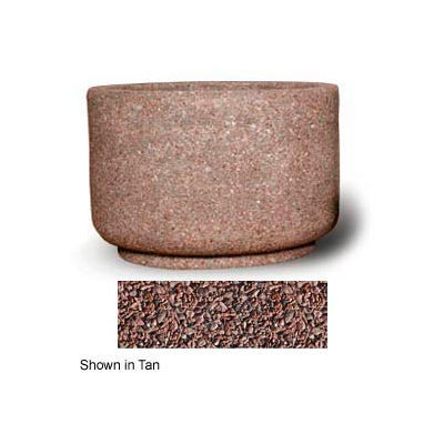Concrete Outdoor Planter 36"Dia x 24"H Round Red Quartzite
