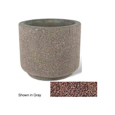 Concrete Outdoor Planter 36"Dia x 30"H Round Red Quartzite
