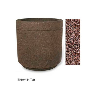 Concrete Outdoor Planter 36"Dia x 36"H Round Red Quartzite
