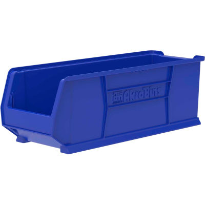 Akro-Mils® Super-Size AkroBin® Plastic Stacking Bin, 11"W x 29-7/8"D x 10"H, Blue - Pkg Qty 4
