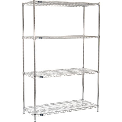 Nexel® Chrome Wire Shelving Starter - 48"W x 21"D x 74"H