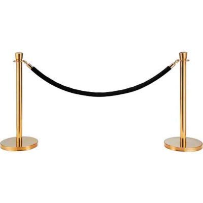 Black Velour Rope 59" With Ends For Portable Gold Post