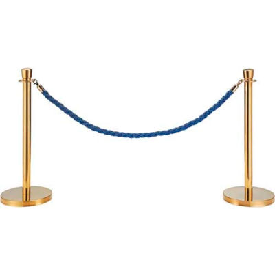 Blue Vinyl Braided Rope 59" With Ends For Portable Gold Post