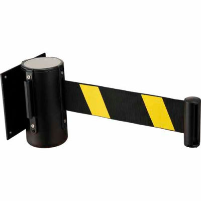 Crowd Control | Wall Mounted Retractable Barriers | Black Wall Mount 79 ...