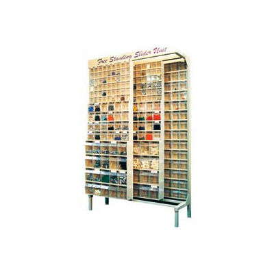 Quantum Gondola QS-305-36 Free Standing Slider System With 36 Bins Ivory