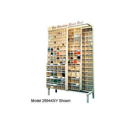 Quantum Gondola QS-305-36 Free Standing Slider System With 36 Bins Gray