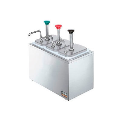 Server 82870, Non-Insulated Rail w/ (3) Stainless Steel Pumps & (3) Deep Fountain Jars