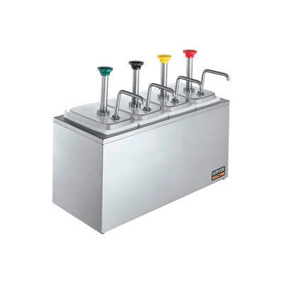 Server 82830, Non-Insulated Rail w/ (4) Stainless Steel Pumps & (4) Deep Fountain Jars