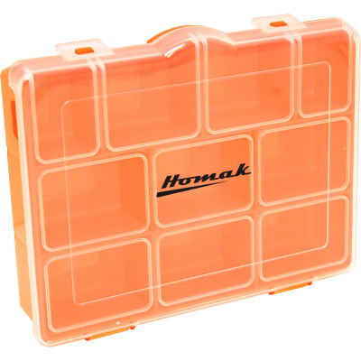 Homak HA01086175 7 Adjustable Short Plastic Storage Compartment Box, 8"L x 6-1/4"W x 1-3/4"H - Pkg Qty 24