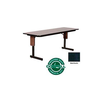 Correll Folding Seminar Table - 24" x 60" - Black Granite