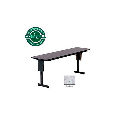 Correll Folding Seminar Table - 18" x 60" - Gray Granite