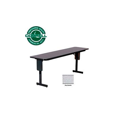 Correll Folding Seminar Table - 18" x 72" - Gray Granite