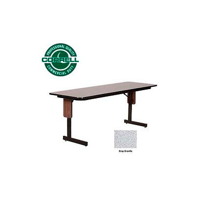Correll Folding Seminar Table - 24" x 72" - Gray Granite