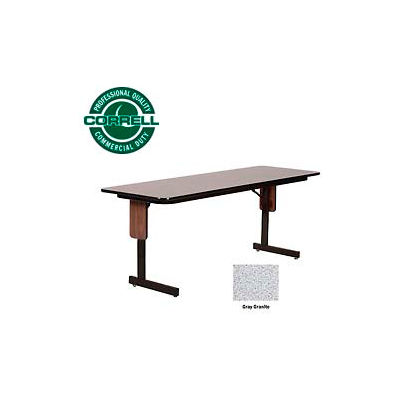 Correll Folding Seminar Table - 24" x 96" - Gray Granite