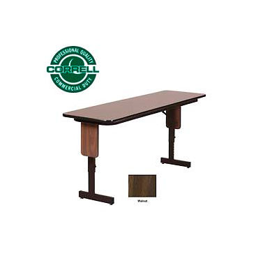 Correll Folding Seminar Table - Adjustable Height - 24"x 60" Walnut