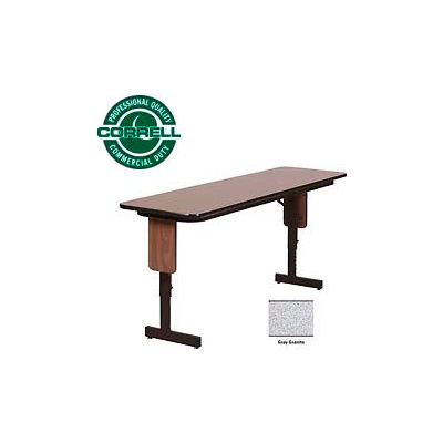 Correll Folding Seminar Table - Adjustable Height - 18"x 60" Gray Granite 