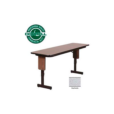 Correll Folding Seminar Table - Adjustable Height - 18"x 60" Gray Granite
