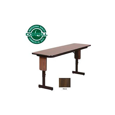 Correll Folding Seminar Table - Adjustable Height - 18"x 72" Walnut