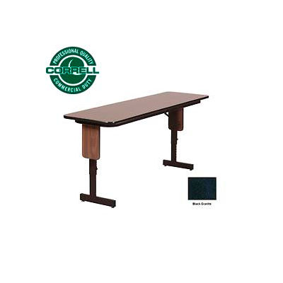 Correll Folding Seminar Table - Adjustable Height - 24"x60" Black Granite 