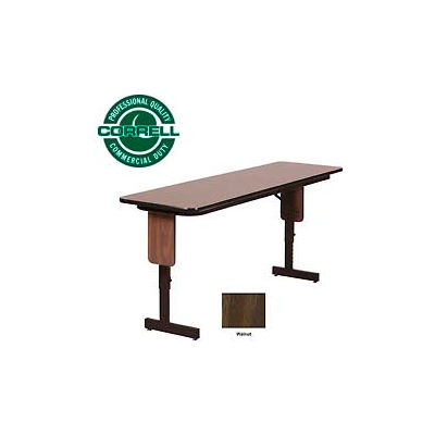 Correll Folding Seminar Table - Adjustable Height - 24"x72" Walnut