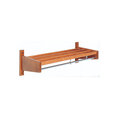 3' Width Stained Hardwood Wall Mounted Coat Rack, Mahogany
