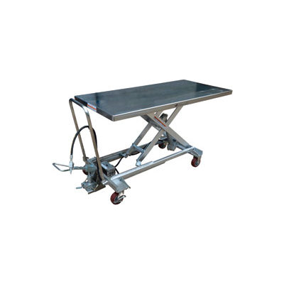 Stainless Steel Pneumatic Mobile Scissor Lift AIR-1000-LD-PSS 1000 Lb.