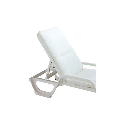 Grosfillex® Chaise Cushion With Hood - White - Pkg Qty 6