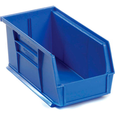Global™ Plastic Stacking And Hanging Parts Bin 5-1/2 x 10-7/8 x 5, Blue - Pkg Qty 12