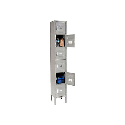 Global Industrial Paramount® Six Tier 6 Door Locker, 12"Wx18"Dx12"H, Gray, Assembled