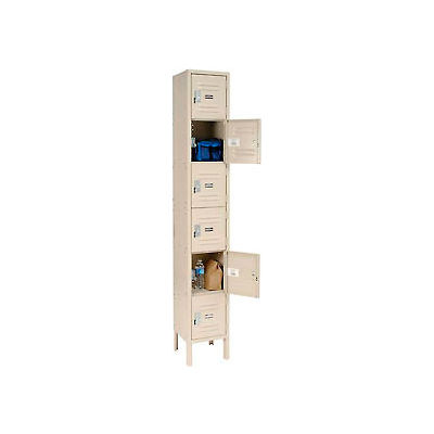 Global Industrial Six Tier 6 Door Infinity® Locker, 12"Wx18"Dx12"H, Tan, Assembled
