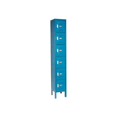 Global Industrial Paramount® Six Tier 6 Door Locker, 12"Wx18"Dx12"H, Blue, Assembled