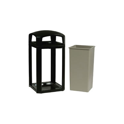 Rubbermaid Landmark Series® 50 Gallon Dome Top Frame with Liner - Black