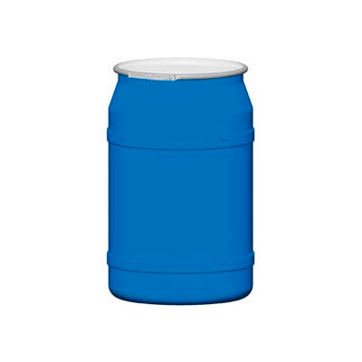 Eagle 55 Gal. Blue Plastic Open-Head Straight Lab Pack Drum 1656MB - Metal Lever Lock