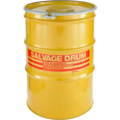 Global Industrial Carton Steel Salvage Transport Overpack Drum 85 Gallon Open Head
