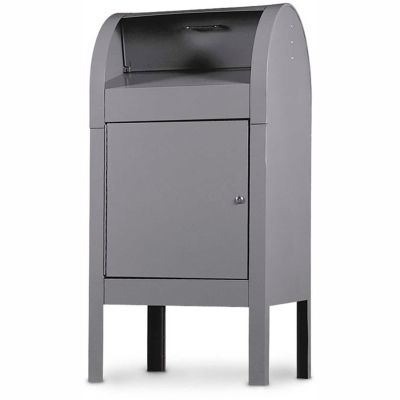 Steel Curbside Collection Box, 22-1/2"W x 22-1/2"D x 48"H, White Powder Coating