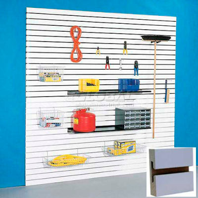 48"H X 48"W Slatwall Panel - Gray Laminate, Without Inserts - Pkg Qty 4