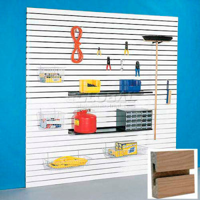 48"H X 96"W Slatwall Panel - Maple Laminate, Without Inserts - Pkg Qty 4