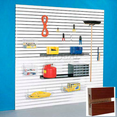 48"H X 48"W Slatwall Panel - Cherry Laminate, Without Inserts - Pkg Qty 4