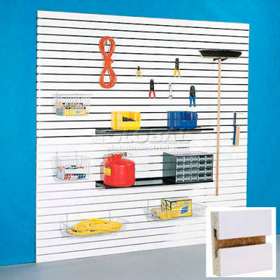 48"H X 96"W Slatwall Panel - Paint Grade, Without Inserts - Pkg Qty 4